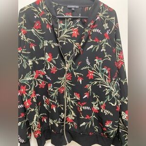 West Kei black embroidered jacket thin bomber XL